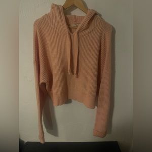 Cropped hooded sweater